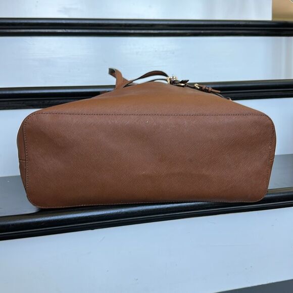 Michael Kors Genuine Leather Jet Set Tote Shoulder Bag Brown - Picture 9 of 15